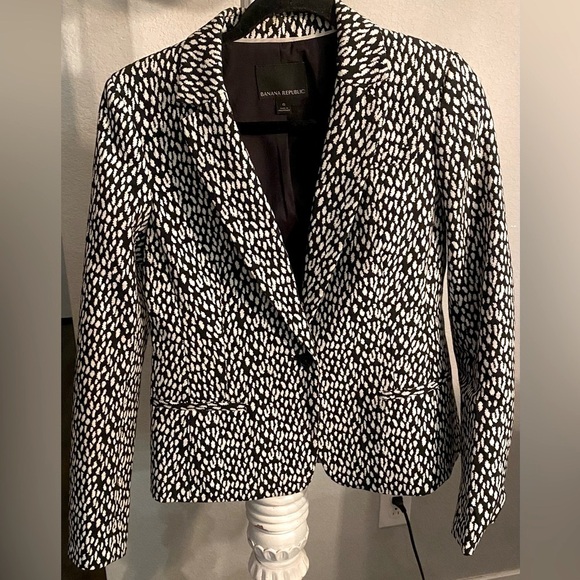 Banana Republic Jackets & Blazers - Banana Republic NEW Black and White Women's Jacket Blazer - SZ 6
